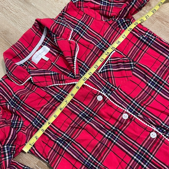 Victoria’s Secret Holiday Tinsel Red Black White Plaid Soft Flannel Sleep Set M - Picture 6 of 11